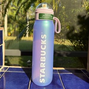 New Starbucks Holiday Bear Snow Globe Lavender Water Bottle